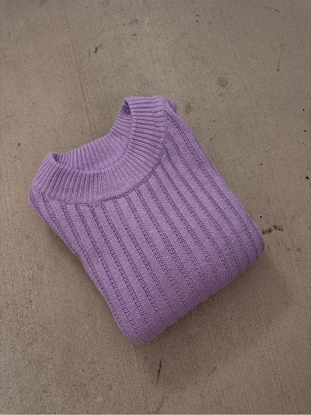 Lilac Ribbed Knit Sweater
